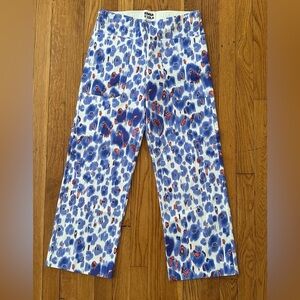 nwt BIMBA Y Lola abstract animal spots colorful straight leg ankle pant S